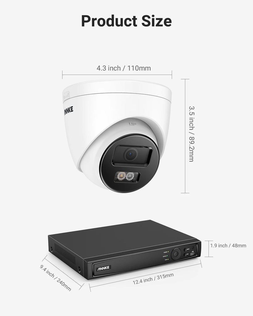ANNKE 12MP Smart Dual Light 8CH PoE Security Camera Kit – 8 Outdoor CCTV Cameras with NVR