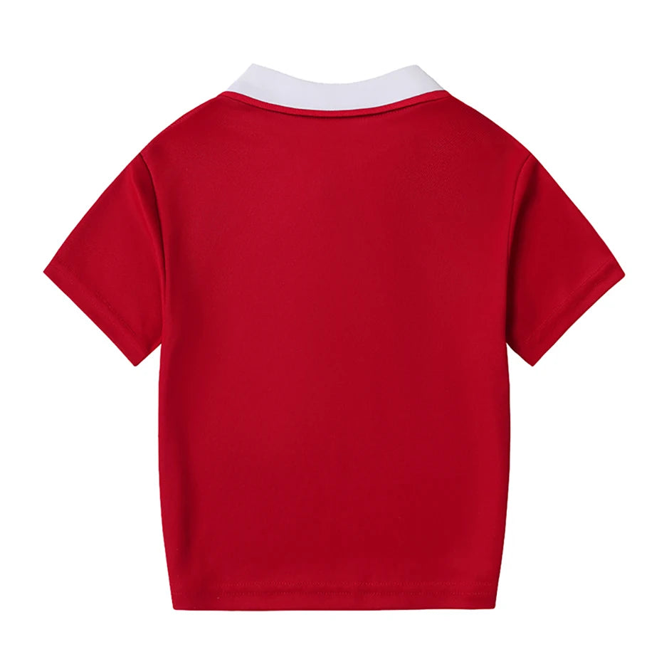 Children's Summer Color Matching Polo Shirt – Casual Short Sleeve Top for Boys & Girls