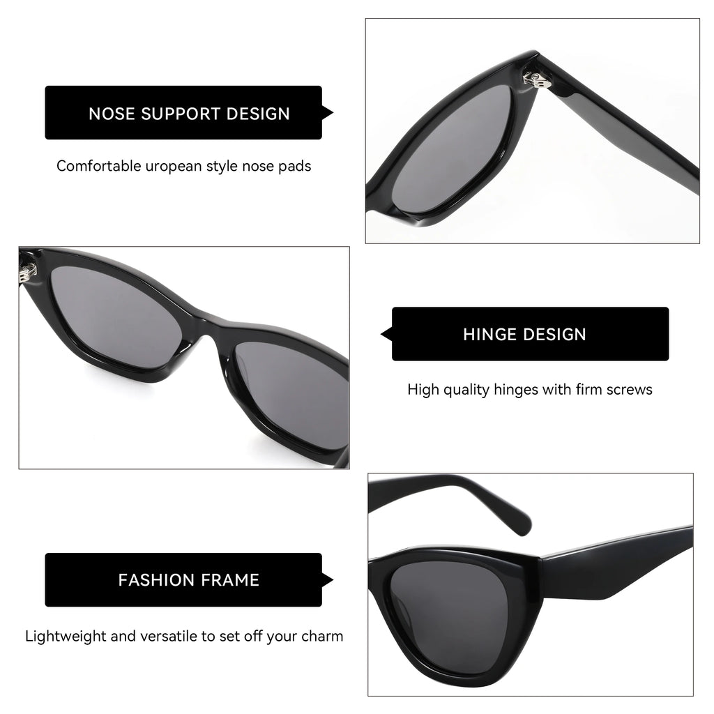 ZENOTTIC Butterfly Polarized Prescription Sunglasses Handmade Acetate Square Optical Shades for Women – Custom Myopia, Hyperopia & Astigmatism Lenses