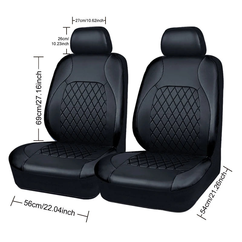 All Season Quilted PU Leather Car Seat Cover Set – Full Surround Waterproof Universal Fit for Sedan, SUV & Pick-Up Truck