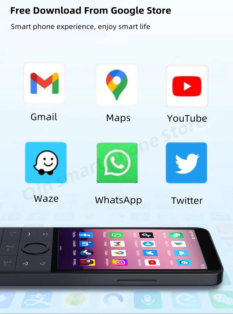 Qin F22 Pro Smart Touch Screen Phone 4GB RAM 64GB ROM Android Global Version 3.5" Display 5G WiFi