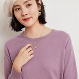 WinvyNee Women's 100% Wool Ribbed Crew Neck Sweater – Slim Fit Winter Knit Pullover thumbnail 33