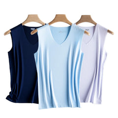 Men’s Seamless Ice Silk Tank Top Sleeveless Vest – Breathable Sport & Casual Undershirt for Gym and Summer Wear