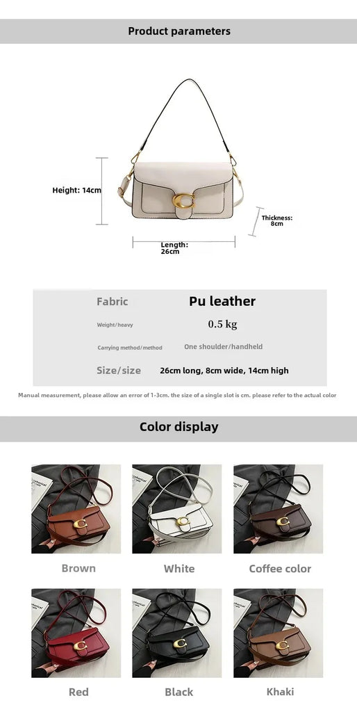 Women’s High-End Pure Color Square Shoulder Bag – Multi-Layer Minimalist Commuter Handbag