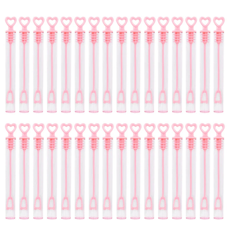 10-50pcs Colorful Heart Bubble Soap Bottles with Wands – Kids Party Favors & Wedding Gifts