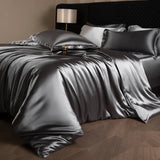 Silk Bed Sheets Set Luxury Bedding with Duvet Cover, Fitted/Flat Sheet & Pillowcases – King, Queen, Full, Twin thumbnail 23
