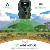 36MP Wildlife Hunting Camera with 1080P Video, 120° Wide Lens, 0.3s Trigger, Night Vision, IP66 Waterproof thumbnail 10