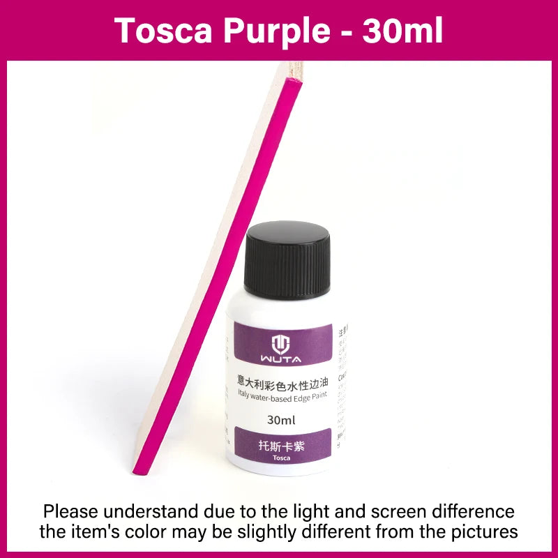 30ml Professional Leather Edge Paint – Italy Imported Water-Based Semi-Gloss Edge Oil, 22 Colors DIY Leather Finish
