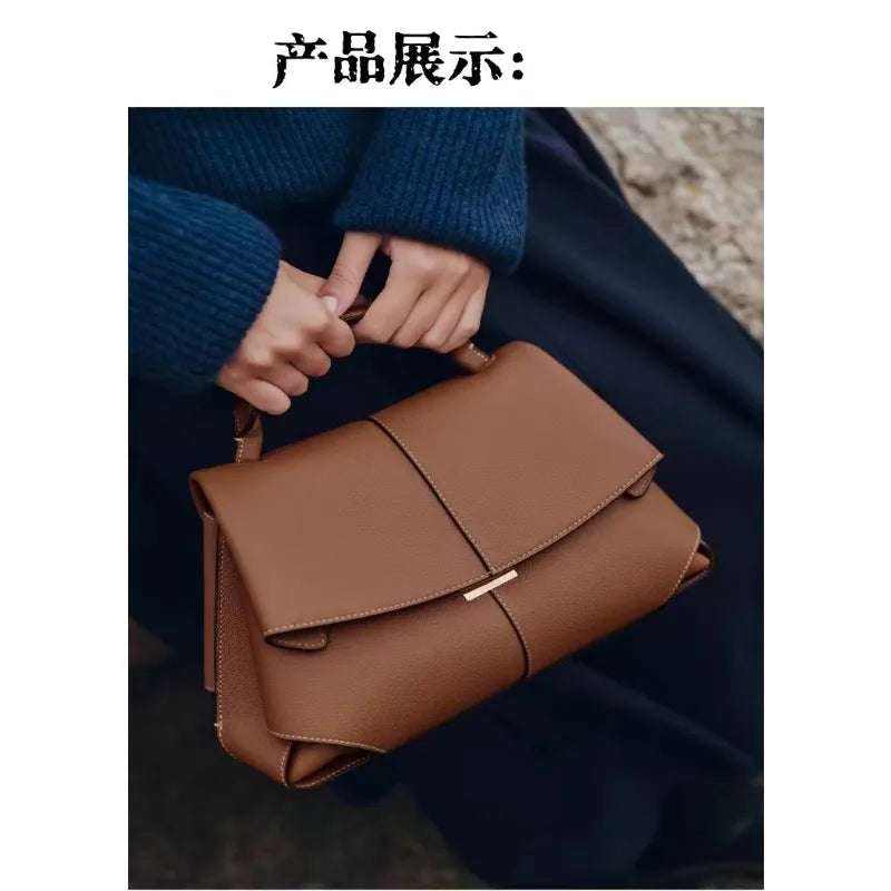 Women’s Pleated Faux Leather Handbag – Luxurious Texture Shell Shoulder Bag