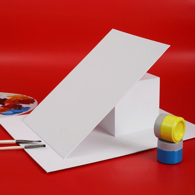 10 Pcs Cotton Canvas Board Set Primed White Painting Panels for Oil, Acrylic, Watercolor & Gouache HB-17