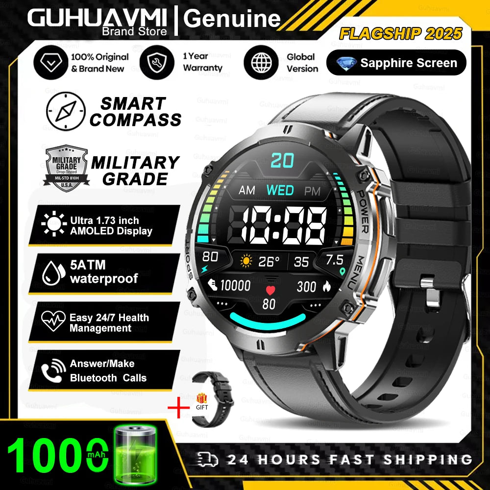 KAVSUMI X3 Outdoor GPS Smartwatch Ultra 2025 1000mAh AMOLED Display 10ATM Waterproof Bluetooth Call Sports Watch