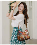 Vintage PU Leather Armpit Shoulder Bag for Women – Geometric Rivet Crossbody Satchel thumbnail 9