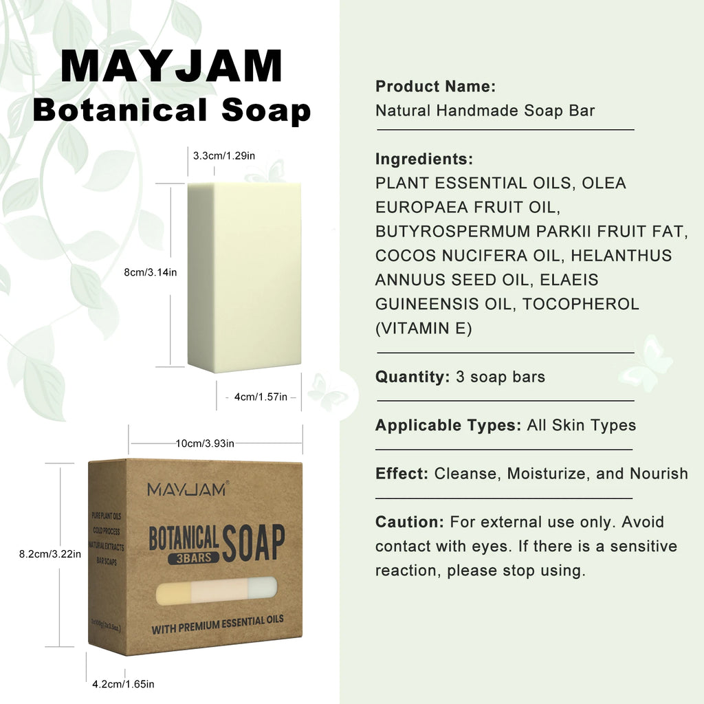MAYJAM Handmade Essential Oil Soap Gift Set – 3 Pack Natural Cold Process Soaps