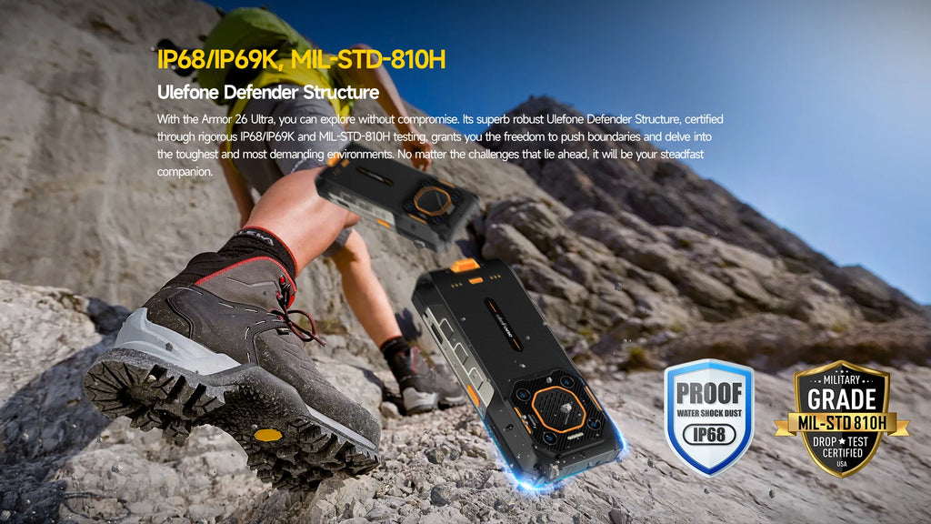 Ulefone Armor 26 Ultra 5G Rugged Waterproof Smartphone 120W Fast Charging 15600mAh 200MP+64MP Camera 24GB+512GB NFC