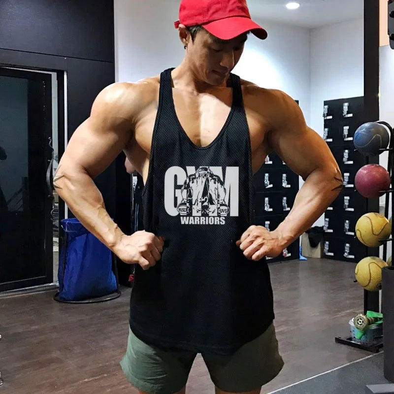 Men’s Mesh Fitness Stringer Tank Top – Sleeveless Gym & Workout Vest