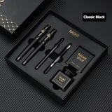 BAOKE T18/T19/T20 Black & Grey Fountain Pen Gift Set with Ink Bottle and 6 Cartridges – Stainless Steel Nib Metal Office Pen thumbnail 31