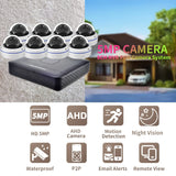 AZISHN 8 Channel 5MP AHD DVR CCTV Security Camera System Kit Indoor Outdoor Waterproof Dome Cameras thumbnail 2