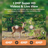 LS VISION 12MP 6K Solar Camera 15X Zoom 4G/WiFi Triple Lens Night Vision PTZ Trail Camera thumbnail 3