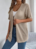 Casual Hollow Out Knitted Short Sleeve Cardigan for Women thumbnail 21