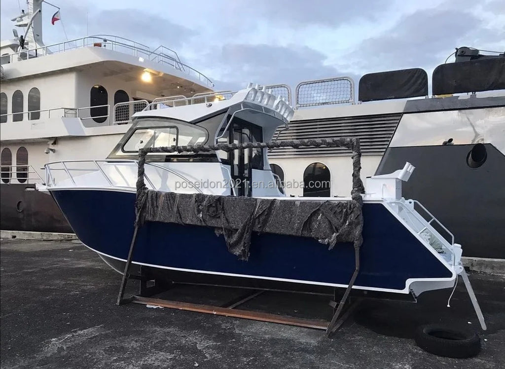 22ft High-Speed Aluminum Fishing Boat with Outboard Engine | Sport Yacht Cabin Cruiser