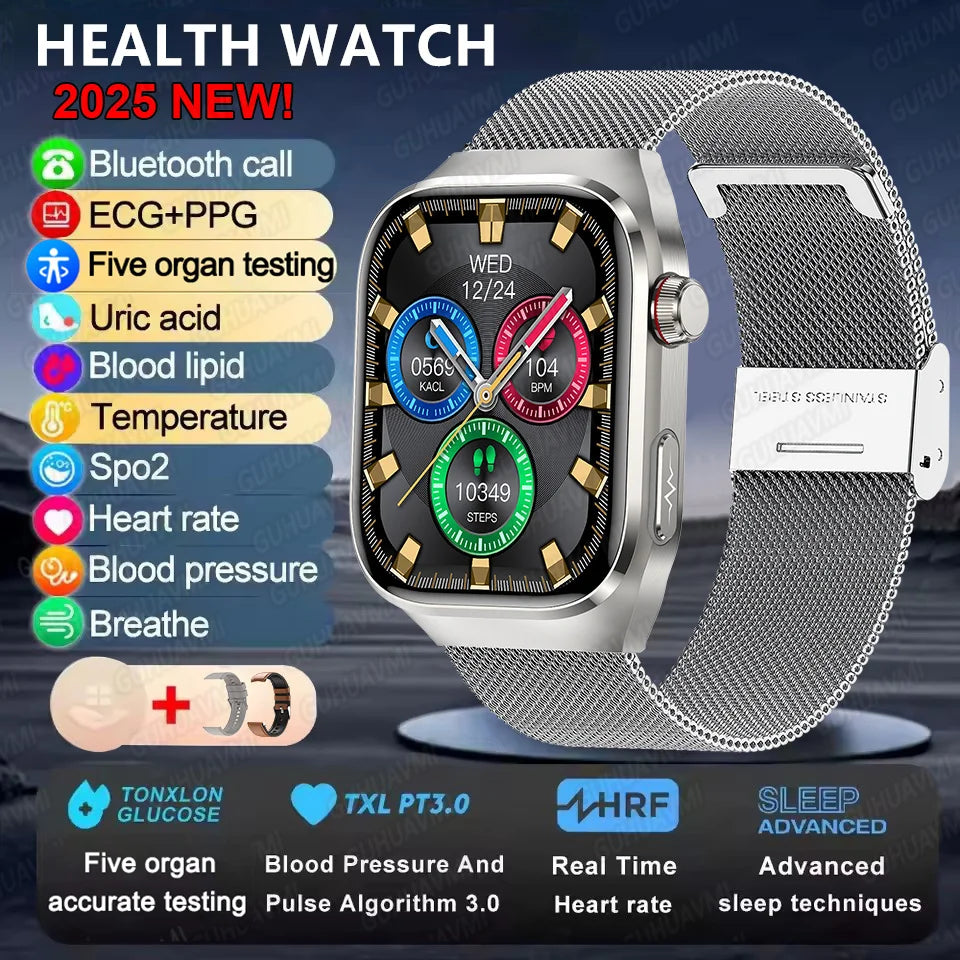 GUHUAVMI Micro Physical Examination Smart Watch with ECG, Uric Acid & Five-Organ Health Monitoring