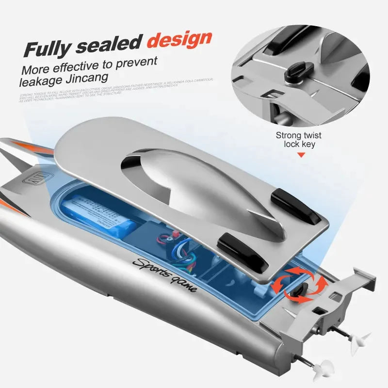 2.4G RC High Speed Racing Boat – Waterproof Double Motor Speedboat Toy (Model 805)