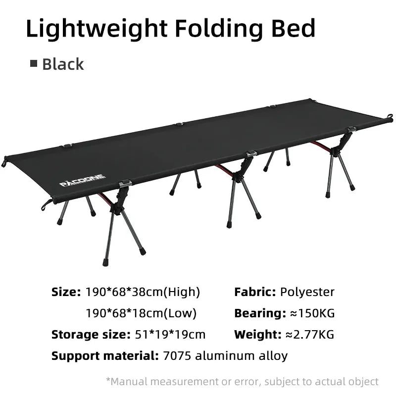 PACOONE Folding Camping Cot – Portable Outdoor Bed for Adults & Kids