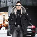 Real Mink Fur Inner Coat Men 90% Down 10% Feather Winter Mid-Length Jacket with Hood and Fox Fur Collar thumbnail 19