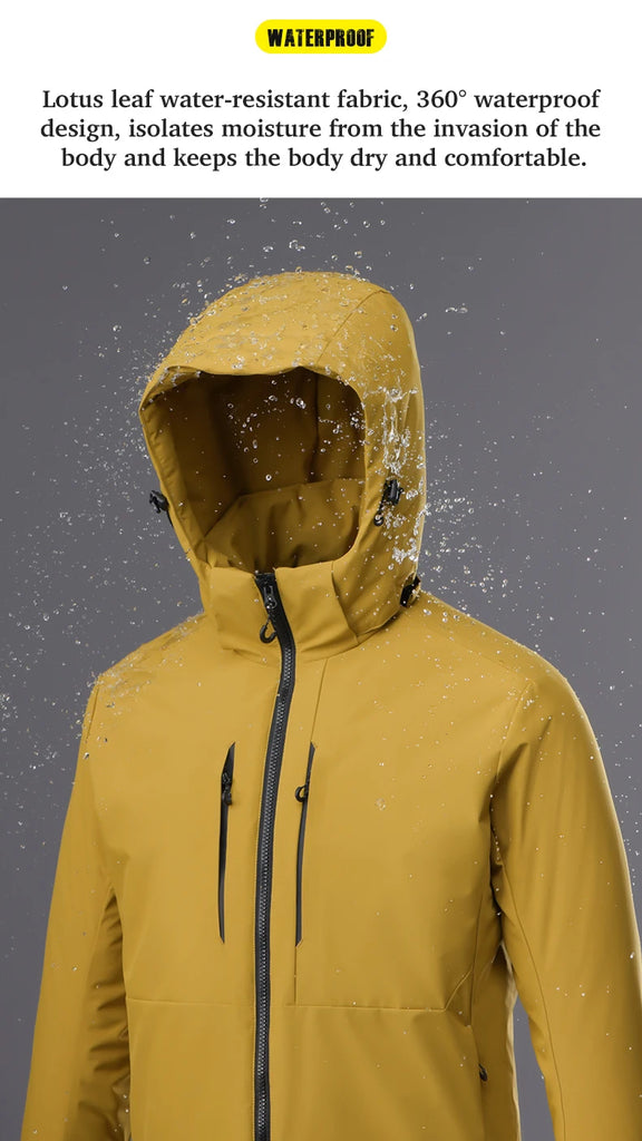 JNLN Unisex Waterproof Fleece Jacket – Winter Windproof Thermal Windbreaker for Men & Women