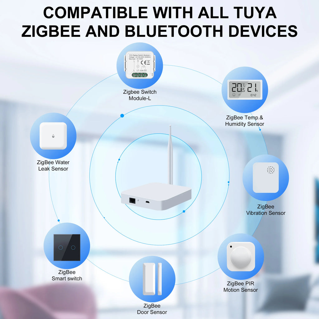 GIRIER Tuya ZigBee Gateway Hub with Antenna Smart Home Bridge – Works with Alexa & Google
