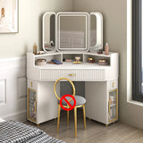 Luxury Solid Wood Corner Dressing Table with Mirror and Stool – Modern Minimalist Bedroom Furniture thumbnail 46