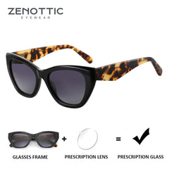 ZENOTTIC Butterfly Polarized Prescription Sunglasses Handmade Acetate Square Optical Shades for Women – Custom Myopia, Hyperopia & Astigmatism Lenses