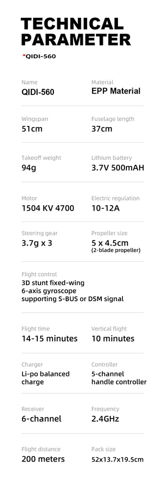 Qidi560 Moore M7 Off-Road RC Plane 4CH Brushless Remote Control Fixed Wing Aircraft – EPP Foam Model