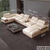 MINGDIBAO Italian Genuine Leather L-Shaped Sofa Set with Adjustable Headrests, Bluetooth Speaker & Wireless Charging thumbnail 50