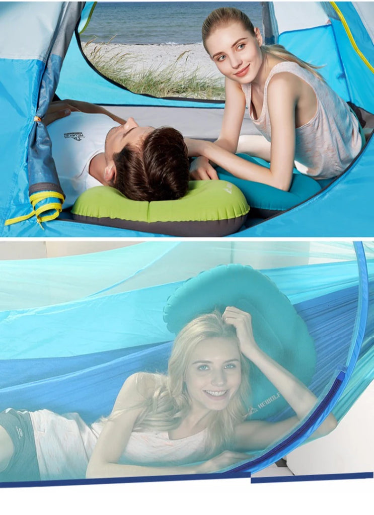 WESTTUNE Portable Inflatable Camping & Travel Pillow – Ultralight, Durable, and Ergonomic Neck & Lumbar Support