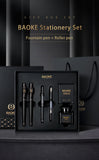 BAOKE T18/T19/T20 Black & Grey Fountain Pen Gift Set with Ink Bottle and 6 Cartridges – Stainless Steel Nib Metal Office Pen thumbnail 7