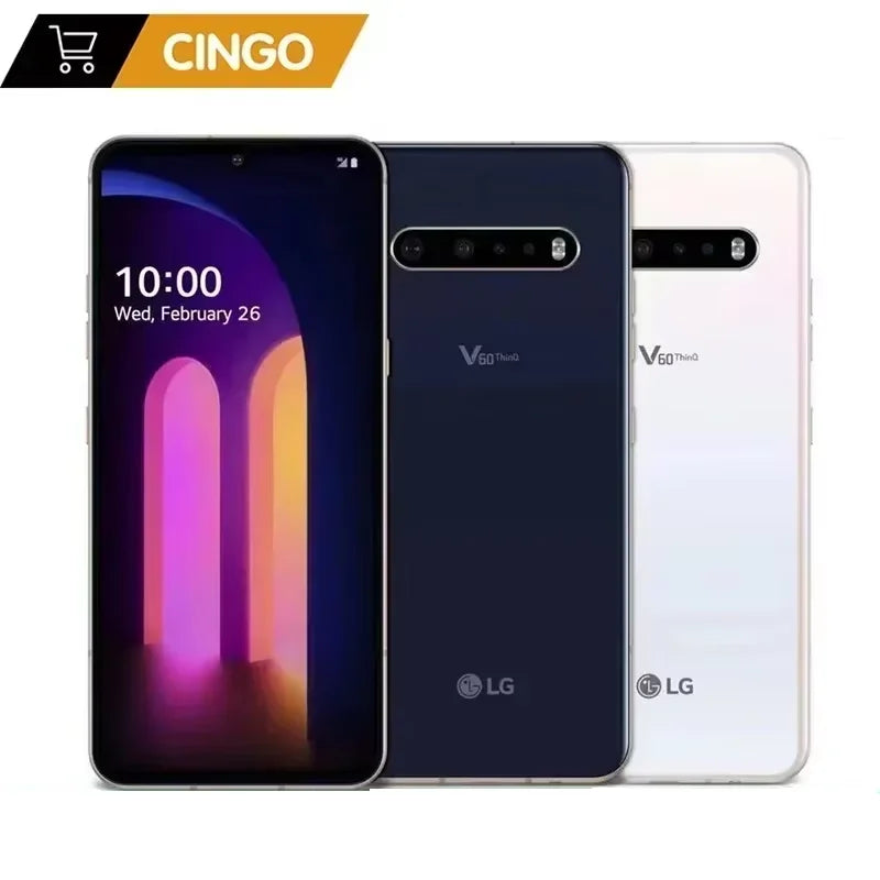 Original Unlocked LG V60 ThinQ Dual-Screen 6.8" Snapdragon 865 NFC 4G/5G Phone 8GB RAM 128GB ROM Android