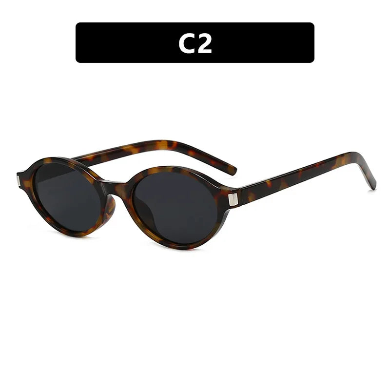 Oval Rice Nail Retro Fashion Sunglasses – Customizable Myopia Lenses 0~-6.0