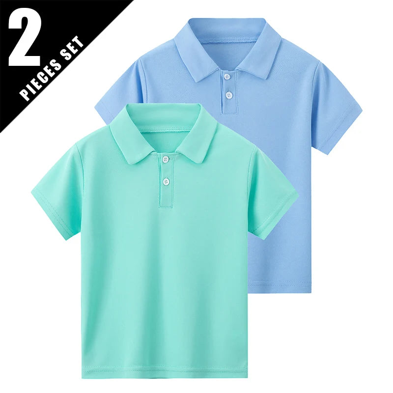 Children’s Short-Sleeved POLO Shirt – Boys & Girls Casual Solid Color T-Shirt, Comfortable Lapel Prince Style