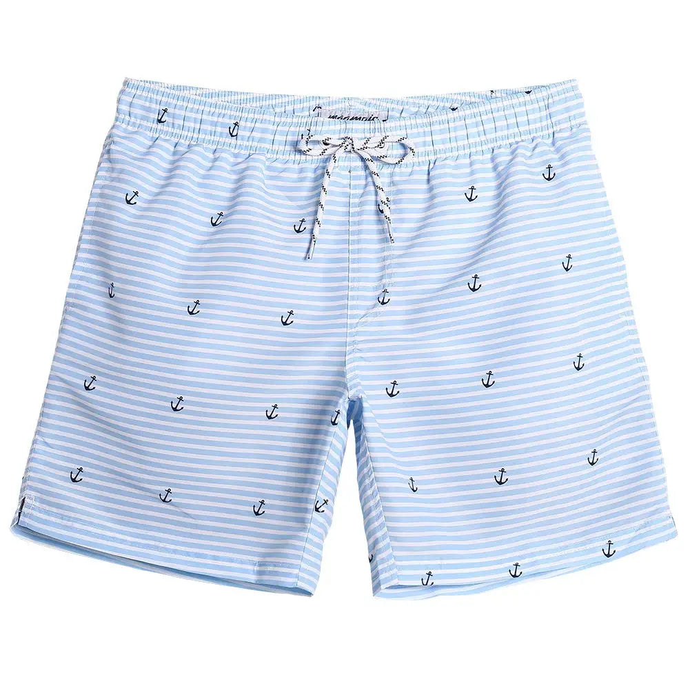 Men's 3D Shark Print Swim Shorts – Beach Board Shorts for Men & Kids