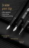 BAOKE T18/T19/T20 Black & Grey Fountain Pen Gift Set with Ink Bottle and 6 Cartridges – Stainless Steel Nib Metal Office Pen thumbnail 14