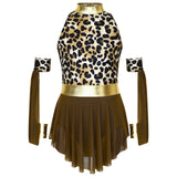 Kids Leopard Savage Caveman Costume – Prehistoric Cave Dress with Gloves for Halloween and Carnival thumbnail 13