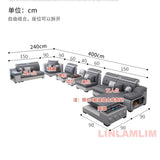 Linlamlim Modern Sectional Sofa Set with Chaise Lounge, Bluetooth Speakers & USB Charging Ports thumbnail 26