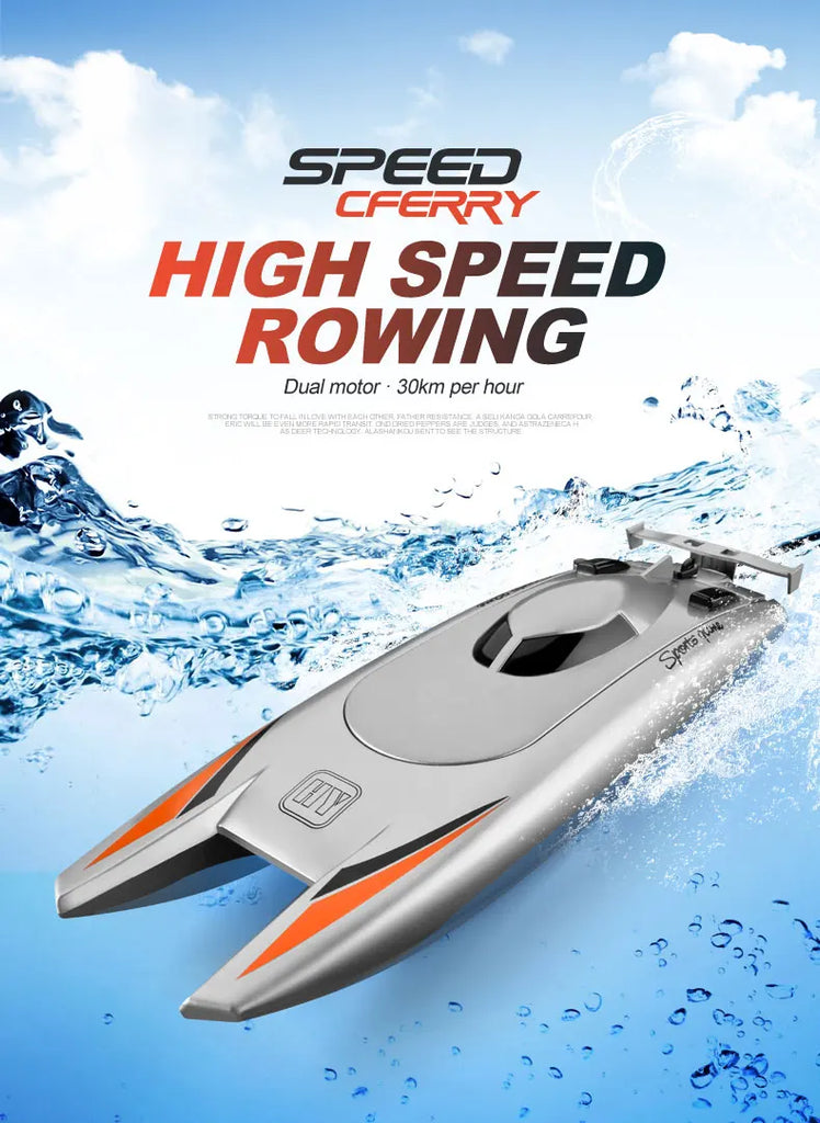 2.4G RC High Speed Racing Boat – Waterproof Double Motor Speedboat Toy (Model 805)