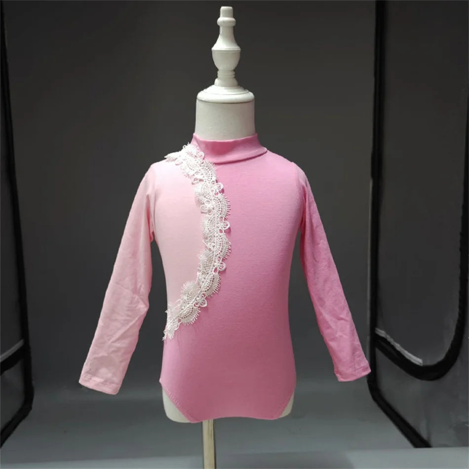 Girls Long Sleeve Ballet Dress Kids Ballet Leotard Tutu Skirt Gymnastics Dance Costume