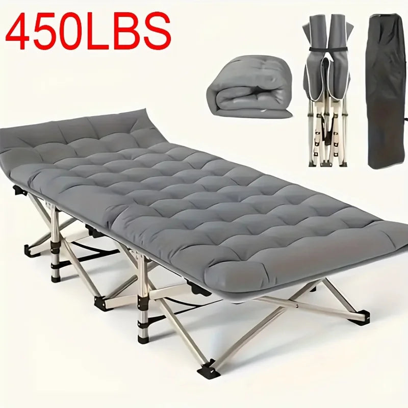 75 Inch Outdoor Folding Bed – Heavy-Duty Portable Camping & Guest Bed
