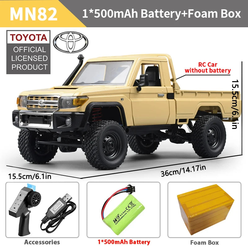 MN82 LC79 1:12 Retro 4WD RC Pickup Truck with LED Lights – Professional Remote Control Off-Road Model