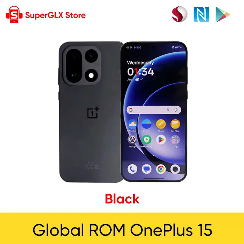 OnePlus 15 Unlocked Smartphone 6.78'' 165Hz AMOLED 50MP Triple Camera 7300mAh Battery NFC IP68