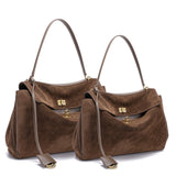 Women’s Genuine Suede Leather Large Capacity Shoulder Tote Bag Luxury Casual Handbag thumbnail 1