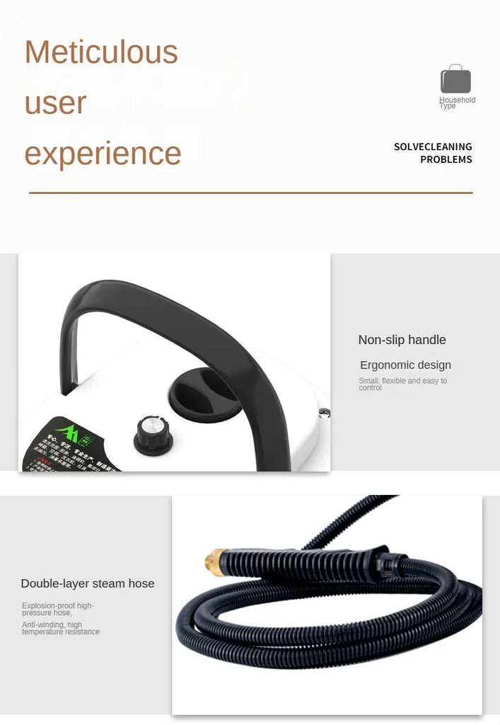 High-Temperature Steam Cleaner for Home, Car & Kitchen – Sterilization & Deep Cleaning, 110V US / 220V EU Plug